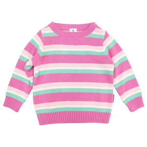 Korango | Baby Girls Stripe Knit Jumper - Green/Pink