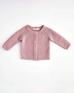 Beanstork | Scolloped Cardigan-Dusty Pink