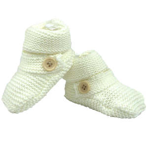 Baby Kids Shoes: Korango | Knitted Booties-White