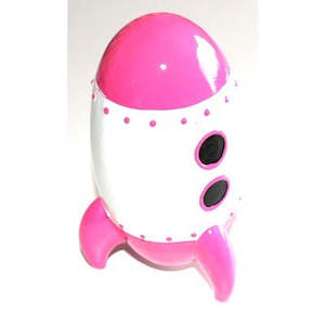Money Boxes Tins: Pink Rocket Money Box RRP $16.99