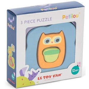 Childrens Wooden Puzzles: Le Toy Van - Petilou 3 Piece Wooden Puzzle Owl