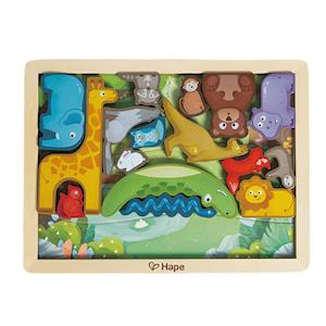Childrens Wooden Puzzles: Hape | Animal Kingdom Puzzle 22pce