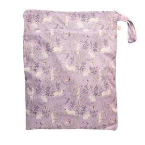 Nestling Double Pocket Wet Bag - Lilac Bunnies