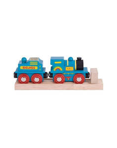 Hape Big Jigs Trains Railway Items: Big Jigs | Blue Rolling Stock Train