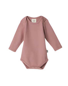 Babu Merino Clothing: Babu Organic Bodysuit - Rose