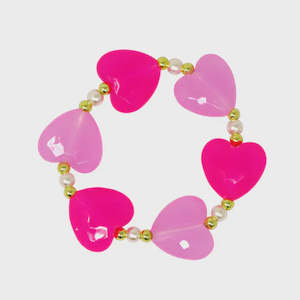 Pink Poppy Jewellery Accessories: Pink Poppy Ballet Heart And Pearl Bracelet-Onesize