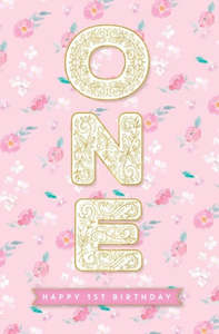 Birthday Party Invitations And More: Card Happy 1st Birthday - Girl