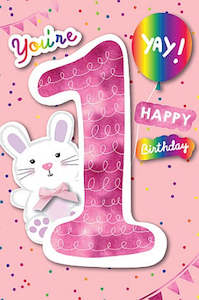 Birthday Party Invitations And More: Handiworks Birthday Card - 1st Girl Birthday