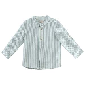 Designer Kidz | Luca L/S Button Shirt-Green