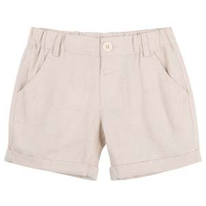 Childrens Formal Wear: Designer Kidz | Finley Linen Shorts-Sand