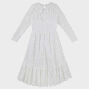 Childrens Formal Wear: DESIGNER KIDZ | DELPHINE L/S LACE DRESS - IVORY