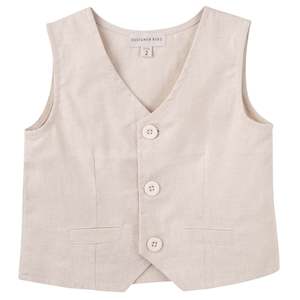 Designer Kidz | Toby Linen Vest-Sand