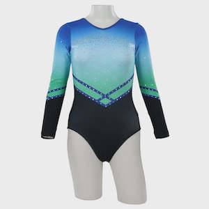PW Dance | GY124-S Black- Zodiac Caribbean-Spangle Leotard L/S
