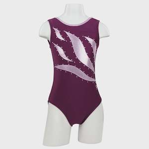 SGY815-3 Children's Gymnastics Leotard -Plum-Azalea-Crystals RRP $110