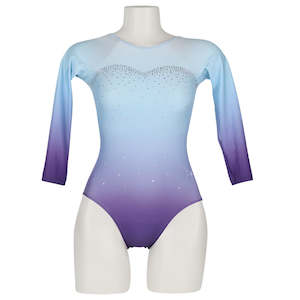 GY924-1 Round neck-Neck Perriwinkle Spangle leotard