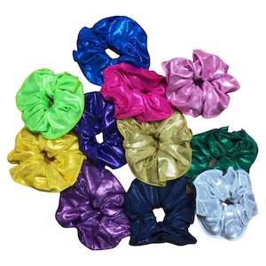 Dance Gymnastics Wear: Mystique Foil Scrunchies - Asst
