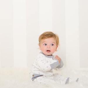 Li'l Zippers Baby Grey Starfish Long Romper
