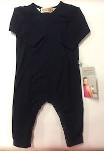 Mokopuna Merino Clothing Accessories: Mokopuna Wrap Longsuit - Navy Marine Plain