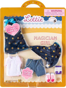 Lottie Dolls Accessory Sets: Lottie Magician Doll Costume Outfit Set with Cape Hat and Accessories