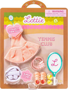 Lottie Dolls Accessory Sets: Lottie Tennis Club Outfit Set with Racket and Accessories