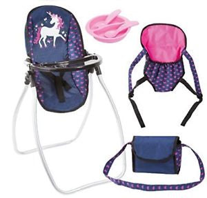 Bayer Vario 4 in 1 Set - Navy Unicorn Dolls Accessory Set RRP $79.99-