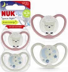 NUK - Space Night Silicone Soother 6-18m 2pc - Fox & Firefly