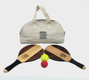 Wooden Toys: EASY DAYS WOODEN VINTAGE SMASH BALL/PADDER TENNIS SET (DROP SHIPPING ONLY)