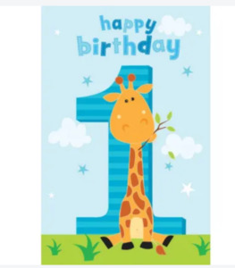 Birthday Party Invitations And More: Card | Birthday Age 1 Boy Giraffe