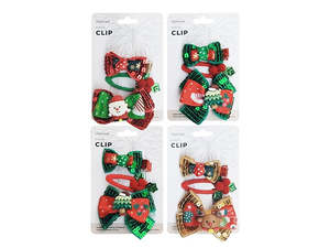 Christmas: 3pce Christmas Hair Clips - Asst