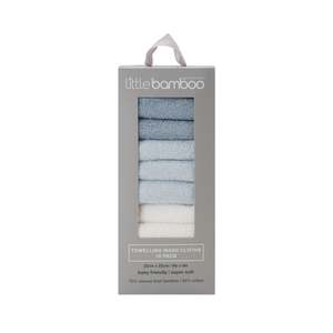 Little Bamboo Towelling Washer 10pk - Retro Blue