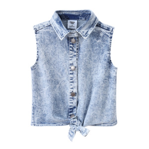 Clothing Nb To 10 Years: Cracked Soda | Zara Denim Blue Tie Top