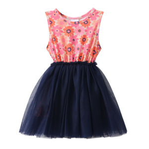 Cracked Soda | Summer Flower straight Tutu - Navy