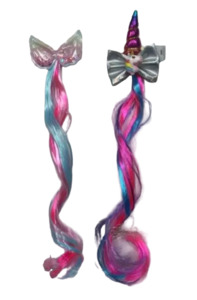 Unicorn Stuff: Multi-Colour Unicorn Hair Extentions with clips - 3 Asst colours RRP $4.99