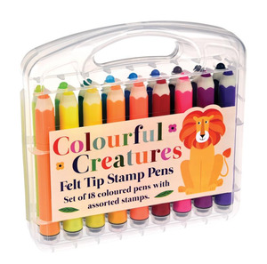 Fairy Stuff: Rex London | Felt tip Stamp Pens (set of 18) - Colourful Creatures