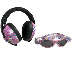 Banz | Carewear Protection Set - Baby Sunglasses & Ear Muffs Combo (Peace Doodle&hellip;