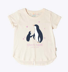Earth Nymph | Mumma Penguin Girls Tee - Ivory