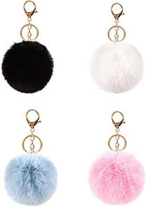 Girls Toys: Kids Pom Pom Keychain
