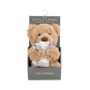 Bath: Little Linen Plush Toy & Washers Willow Bear