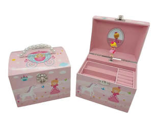 Unicorn Stuff: Musical Jewellery Box with Pearl Handle-Princess & Unicorn
