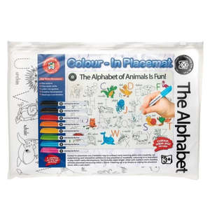 LCBF Colour in Placemat Animal Alphabet (includes 8 markers)