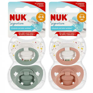 NUK Classic SIGNATURE silicone pacifier 2 pcs 0-6m