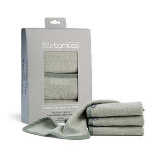 Little Bamboo Towelling Washer 3Pk Bayleaf