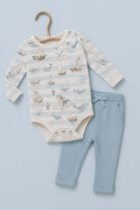 Confetti Kidz | Dusty Blue Ribbed Leggings