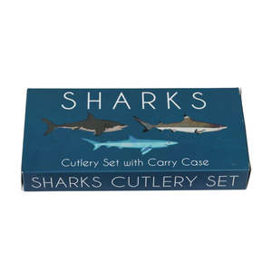 Baby Gear: Sharks 2-piece Cutlery Set with Carry Case