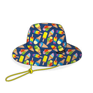 Ages 4 7 Years Old: Ice Creams Wide Brim Bucket Hat XS (6-12 Months)