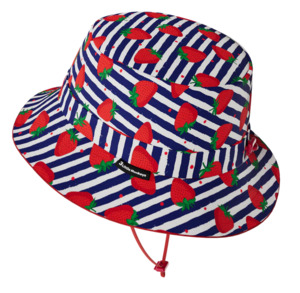 Ages 4 7 Years Old: Strawberry Stripes Wide Brim Bucket Hat M (2-3yrs)