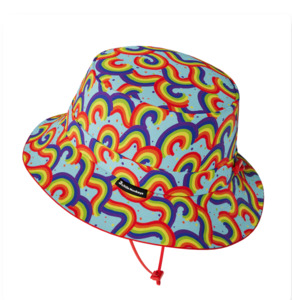 Rainbow Wave Wide Brim Bucket Hat XXL (7-10yrs+)