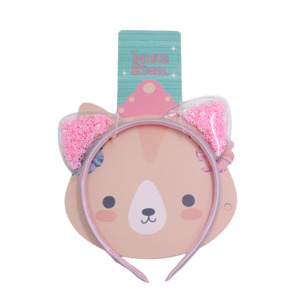 Twinkle And Twirl Cat Aliceband Pink Glitter