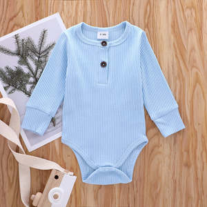Baby Clothes: Ruffle Ribbed Bodysuit| Light Blue