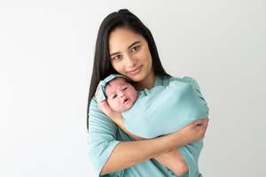 Baby Wraps Amp Swaddle: Bamboo Jersey Swaddle Wrap Light Cyan